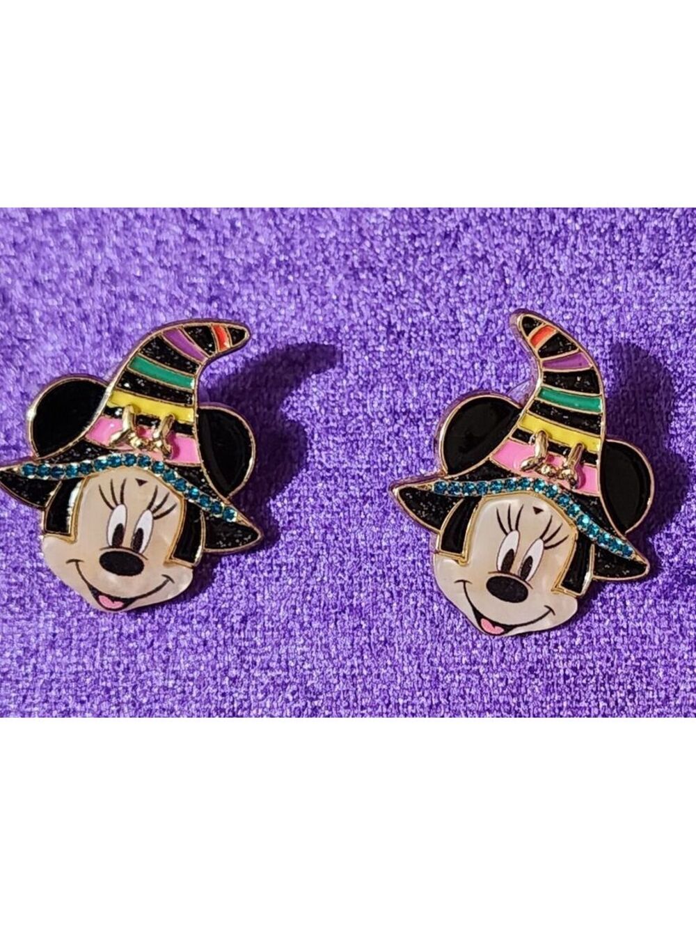 Disney x BaubleBar Minnie Mouse Halloween Witch Hat Enamel Earrings
